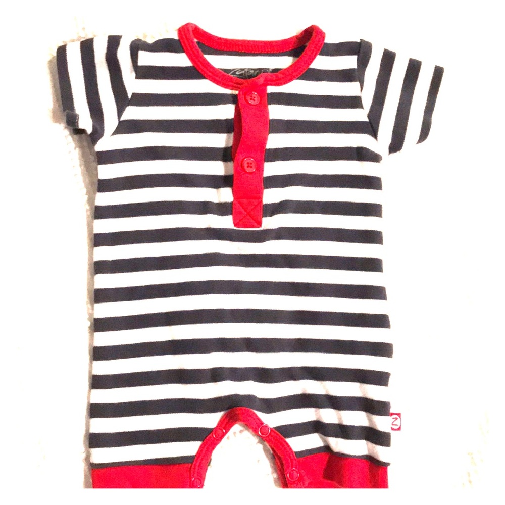 Zutano striped short-sleeved onesie